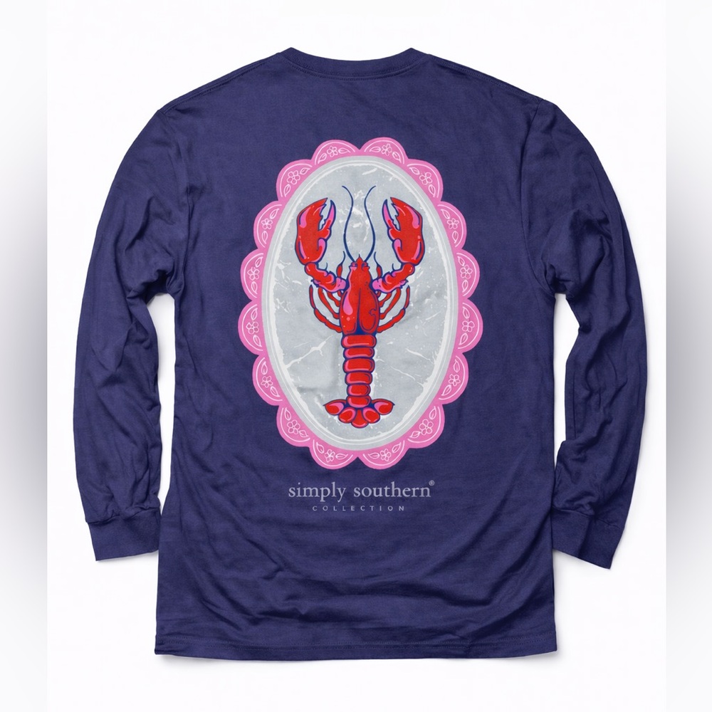 NWT | Simply Southern | Navy Tee with Lobster Design